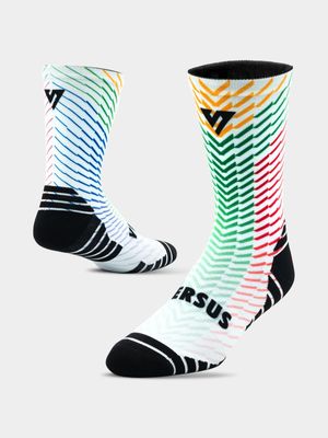 Versus Men's Active Striped Crew Socks