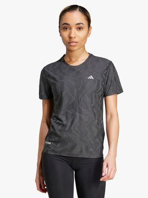 Womens adidas Ultimate HEAT.RDY Engineered Black Tee