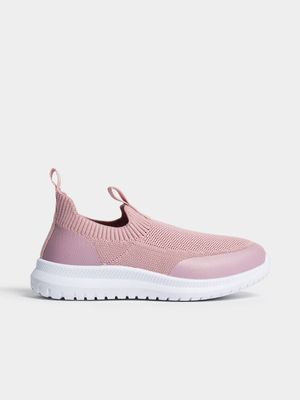 Jet Older Girls Pink Knit Sneaker