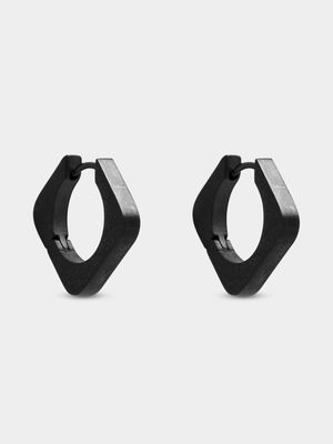 Black Stainless Steel Rounded Edged Hoops