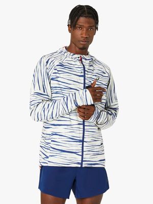 Mens Asics Metarun Shibori Waterproof Grey Jacket