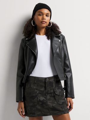 News Denim Twill Cargo Skirt