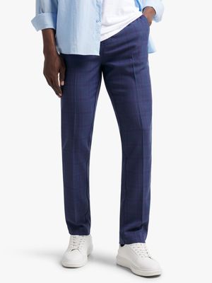 Jet Men's Dark Blue Check Trouser