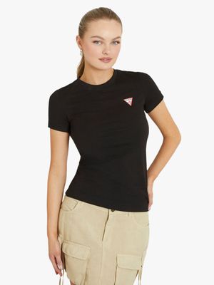 Women's Guess Black Mini Triangle T-Shirt