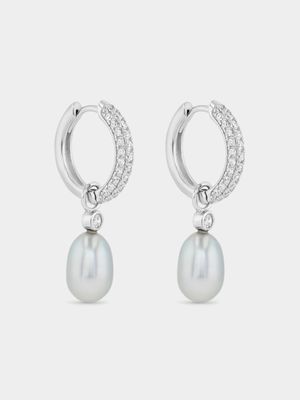 Silver Pearl Pretty Woman Drop Earrings