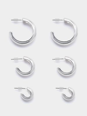 3 Pack Chunky Hoop Earrings