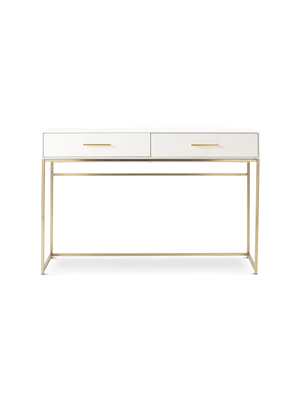 Morris Dressing Table White & Brass