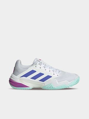 Womens adidas Barricade 13 White/Cobalt/Purple Tennis Shoes