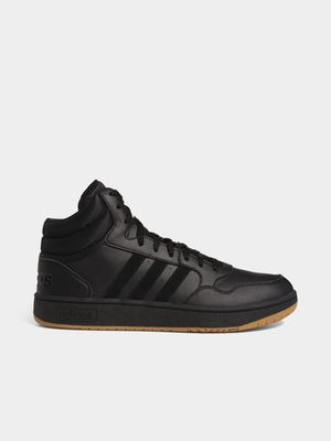 Mens adidas Hoops 3.0 Mid Black/Gum Sneaker