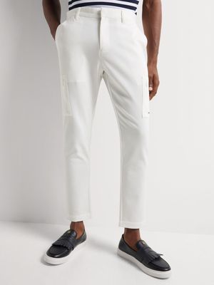 Fabiani Men's Off White Smart Utility Trouser