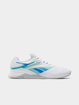 Mens Reebok Nano X4 White/Blue/Green Training Shoes