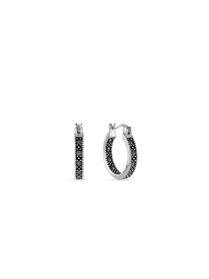 Sterling Silver Marcasite Women’s Hoop Earrings