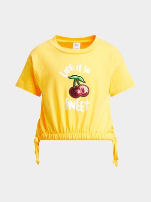 Jet Younger Girls Yellow Cherry T-Shirt