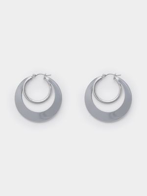 Double Circle Huggie Hoop Earrings