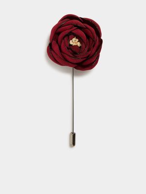 Men's Markham Ranunculus Red Lapel Pin