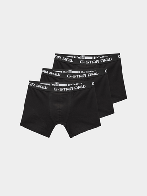 G-Star Men's Classic 3-Pack Black Trunks