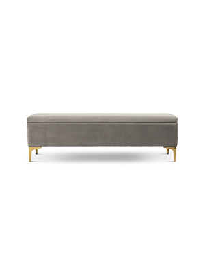 Keira Storage Ottoman LuxGuard Velvet Stone