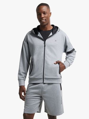 Mens TS Gymtech Grey Melange Fleece Hoodie