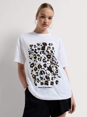 Cotton Animal Foil Print Tee