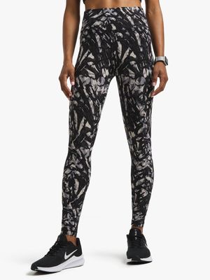 Womens TS Flex Fitness Black/Abstract Print Long Tights