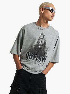 Men's Grey Cropped Outlaw Top