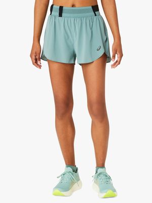 Womens Asics Metarun Split Blue Shorts