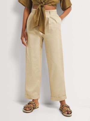 Elasticated Back Pleated Chinos