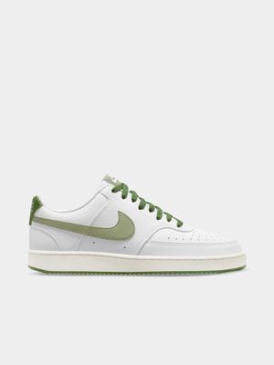 Mens Nike Court Vision Low White/Olive Shoes