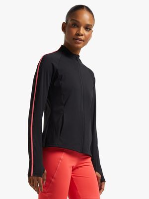 Womens TS Performance Zip Through Black/Pink Jacket