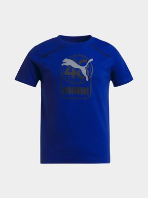 Boys Puma Active Sports Graphic Blue Tee