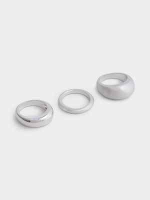 3 Pack Brushed Metal Rings