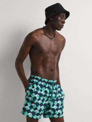 Men's Markham Circular Geo Green Swimshort