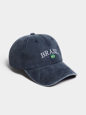 Women's Blue Distressed Brasil Peak Cap