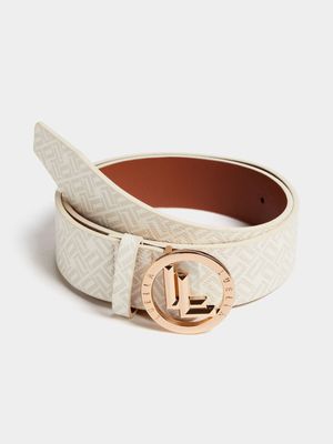 Luella LL Print Round Buckle Belt