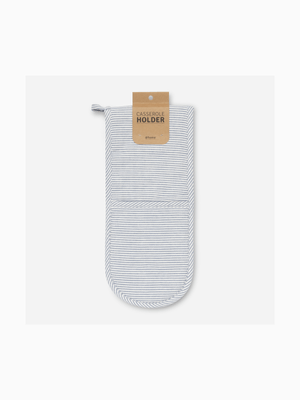 Striped Oven Mitten Blue