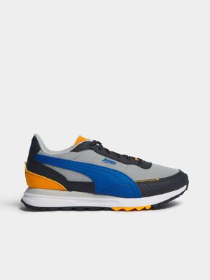 Puma Junior Road Rider Grey/Blue Sneaker