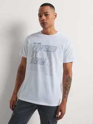 Men's Relay Jeans Outline Mirror White Graphic T-Shirt