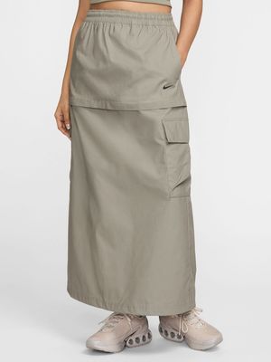 Nike Women's NSW Essential Mid-Rise Woven Cargo Midi Light Army Skirt