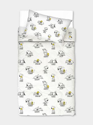 Snoopy White Double Duvet Cover Set