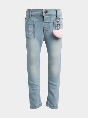 Jet Younger Girls Mid Blue Heart Jeans