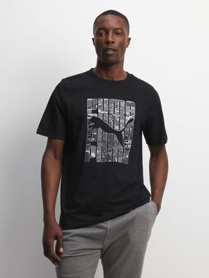 Mens Puma Graphics Camo Black Tee