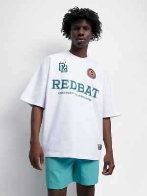 Redbat Athletics Men's White Oversized T-Shirt