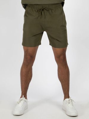 Men's Guess Olive Green Basic Morning Swimtrunk