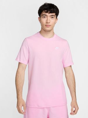 Mens Nike Sportswear Club Pink Tee