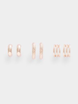 3 Pack Mini Hoop Earrings