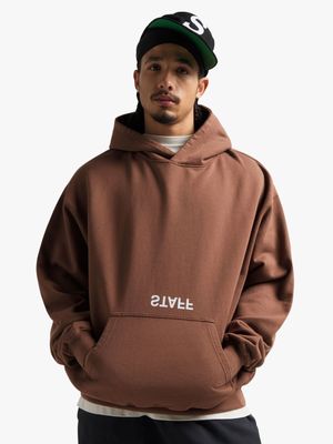 Swank Men's Staff Vintage Oversized Brown Hoodie