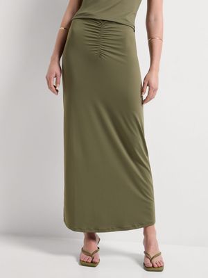 Y&G Ruched Front Maxi Skirt