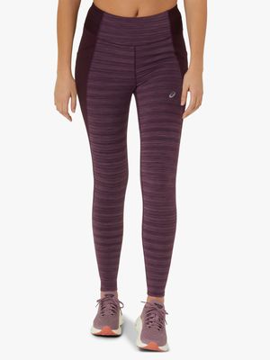 Womens Asics Nagino Burgundy Running Tights