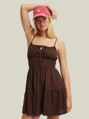 Women's Cotton On Brown Haven Tiered Mini Dress