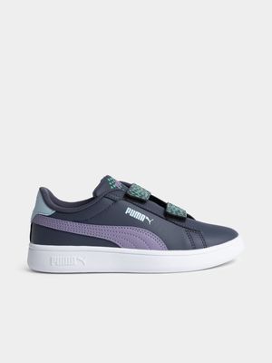 Kids Puma Smash 3.0 Purple/Grey Sneaker